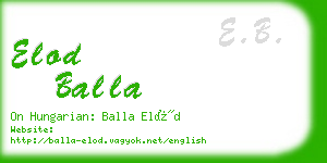 elod balla business card